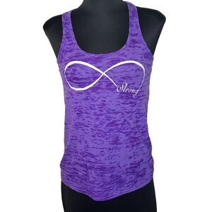 Next Level Apparel purple and white women’s muscle tee. Size small